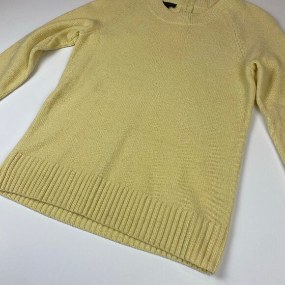 Talbots Size Small Light Yellow Crewneck Back Zip Pullover Soft Sweater - Picture 8 of 9